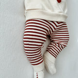 Candy Cane Embroidered Booties