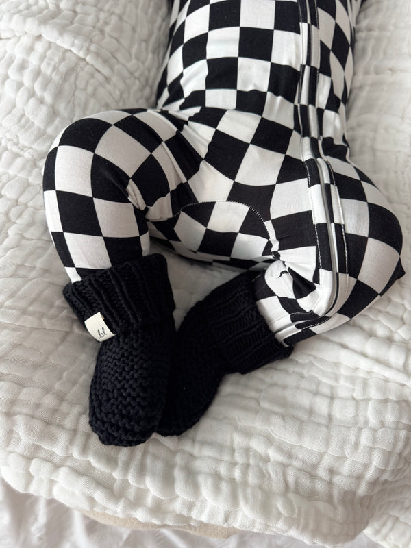 Chunky Knit Booties - Midnight