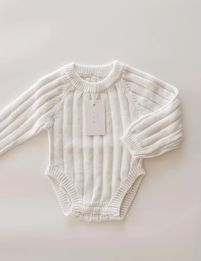 OAT CO ‘Dove‘ Wide Ribbed Knit Onesie