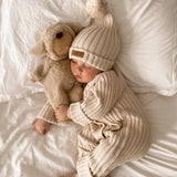 Little B's Ribbed Beanie - Honey Milk