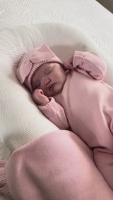 Classic Bow Beanie - Powder Pink