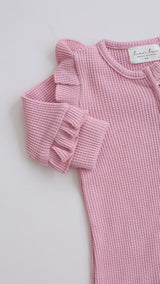 Luna + Luca Ruffle Waffle Set - Dusty Rose