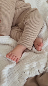 Baby Rib Leggings - Heather Beige