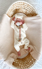 3 Little Crowns Knit Jumpsuit - Vanilla