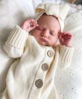 3 Little Crowns Knit Jumpsuit - Vanilla