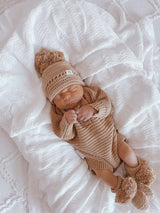 3 Little Crowns Textured Knit Romper - Coco