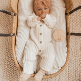 Little B's Chunky Rib Baby Jumpsuit - Milk