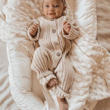 Little B's Chunky Rib Baby Jumpsuit - Honey Milk