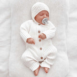 Little B's Chunky Rib Baby Jumpsuit - Milk