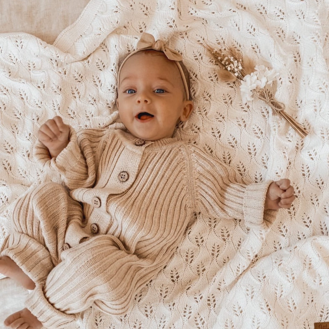 Little B's Chunky Rib Baby Jumpsuit Honey Milk – Luna Luca