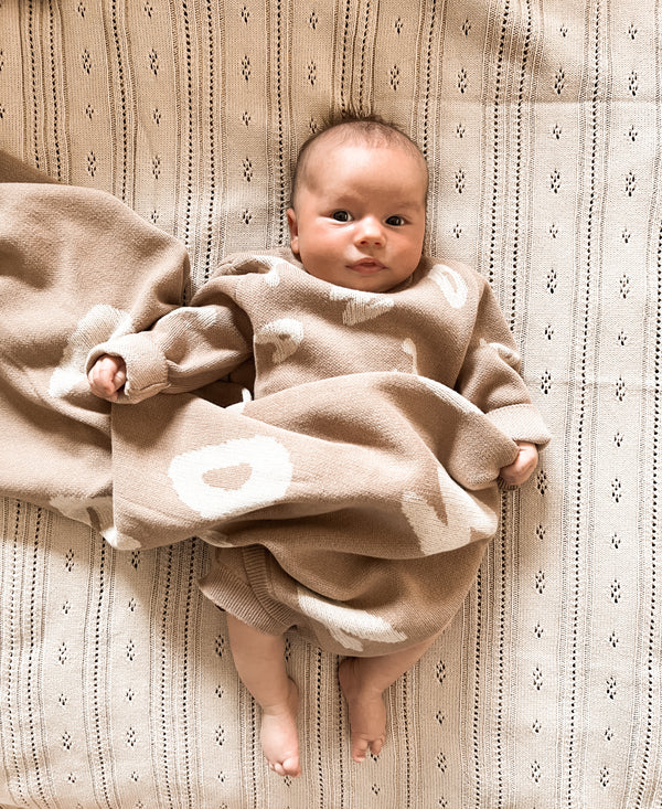 Alphabet Jacquard Baby Blanket