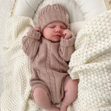 Cable Knit Romper - Dusty Petal