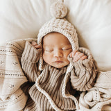 Luna + Luca Chunky Knit Bonnet - Beige