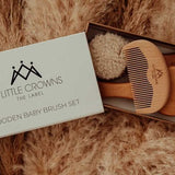 3 Little Crowns Wooden Baby Brush Set