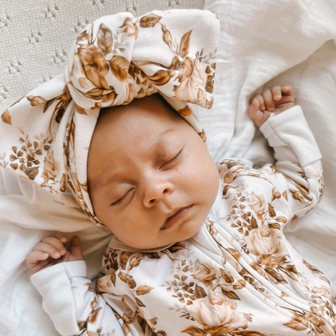 Little B's Jumpsuit + Bow - Botanic