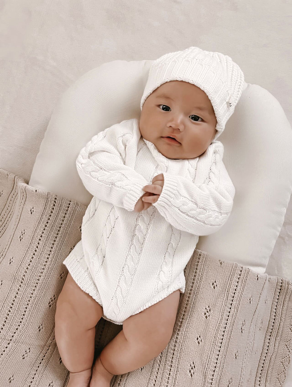 Newborn cable hot sale knit romper