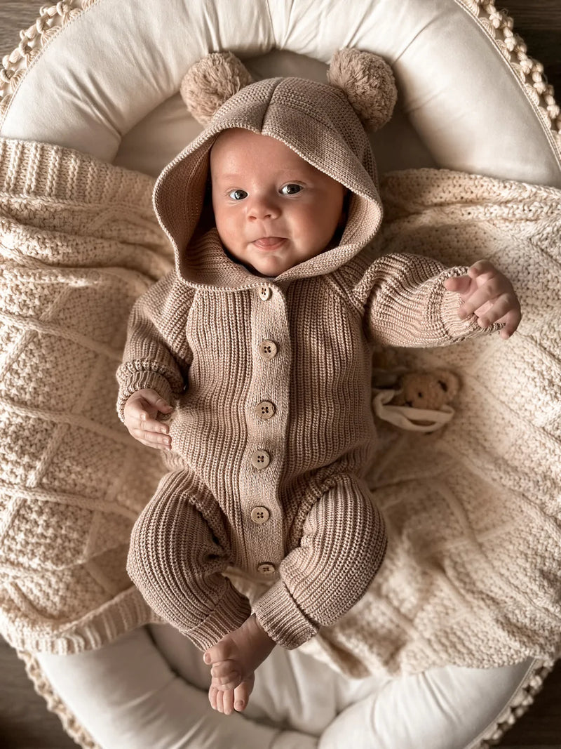 Little B s Classic Hoodie Jumpsuit Cacao Luna Luca