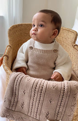 Chunky Knit Overalls - Beige