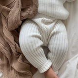 Chunky Rib Leggings - White
