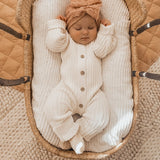 Little B's Chunky Rib Baby Jumpsuit - Milk