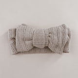 Luna + Luca Pointelle Bow Headband - Beige
