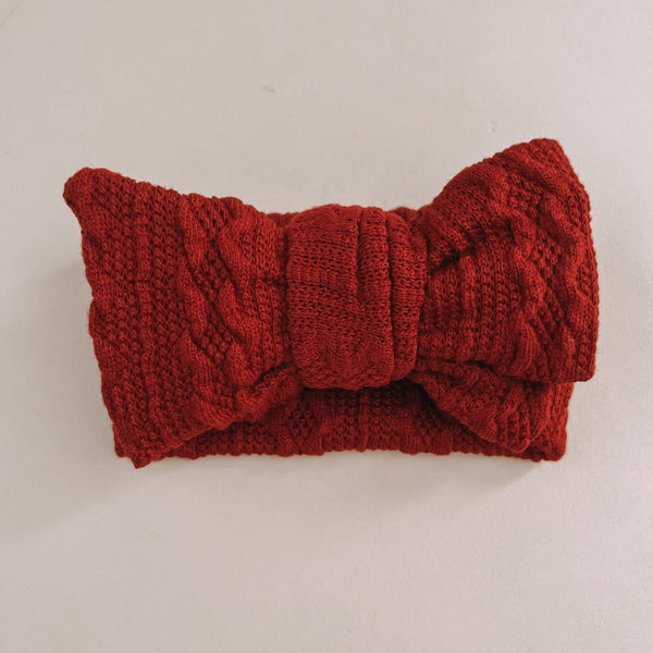 Luna + Luca Knit Bow Headband - Red