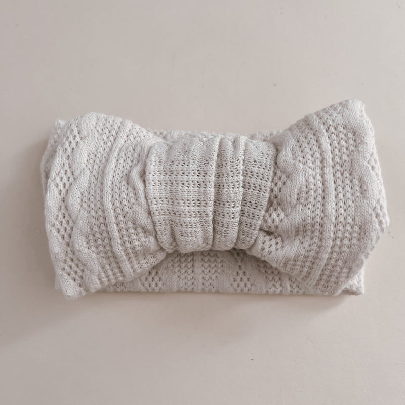 Luna + Luca Knit Bow Headband - Off-White
