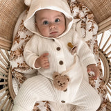 Little B's Classic Hoodie Jumpsuit - Milk