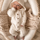 Little B's Classic Hoodie Jumpsuit - Milk