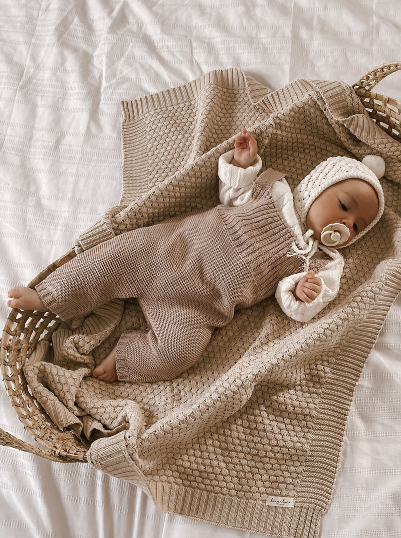 Rib Detail Overalls - Dusty Petal