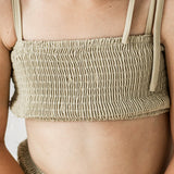 OAT CO Smocked Bikini Top - Sand