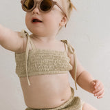 OAT CO Smocked Bikini Top - Sand