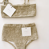 OAT CO Smocked Bikini Top - Sand