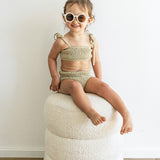 OAT CO Smocked Bikini Top - Sand