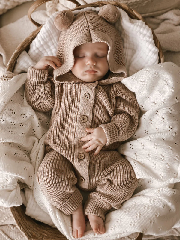 Little B's Classic Hoodie Jumpsuit - Cacao