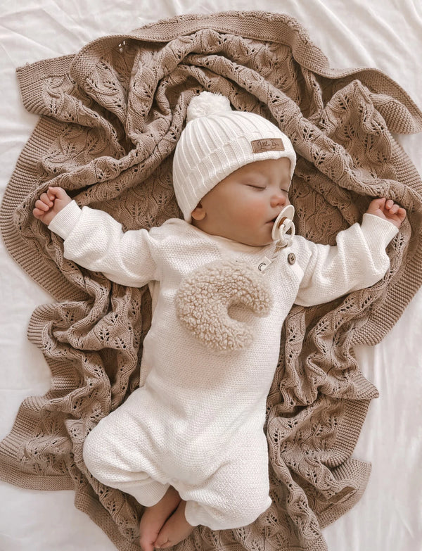 Baby Girl Checker Pattern Knit Bodysuit