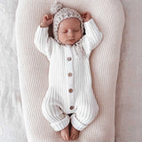 Little B's Chunky Rib Baby Jumpsuit - Milk