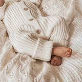 Little B's Chunky Rib Baby Jumpsuit - Milk