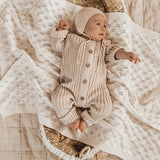 Little B's Chunky Rib Baby Jumpsuit - Honey Milk