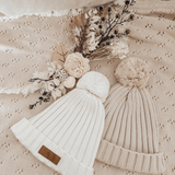 Little B's Ribbed Beanie - Milk