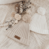 Little B's Ribbed Beanie - Honey Milk